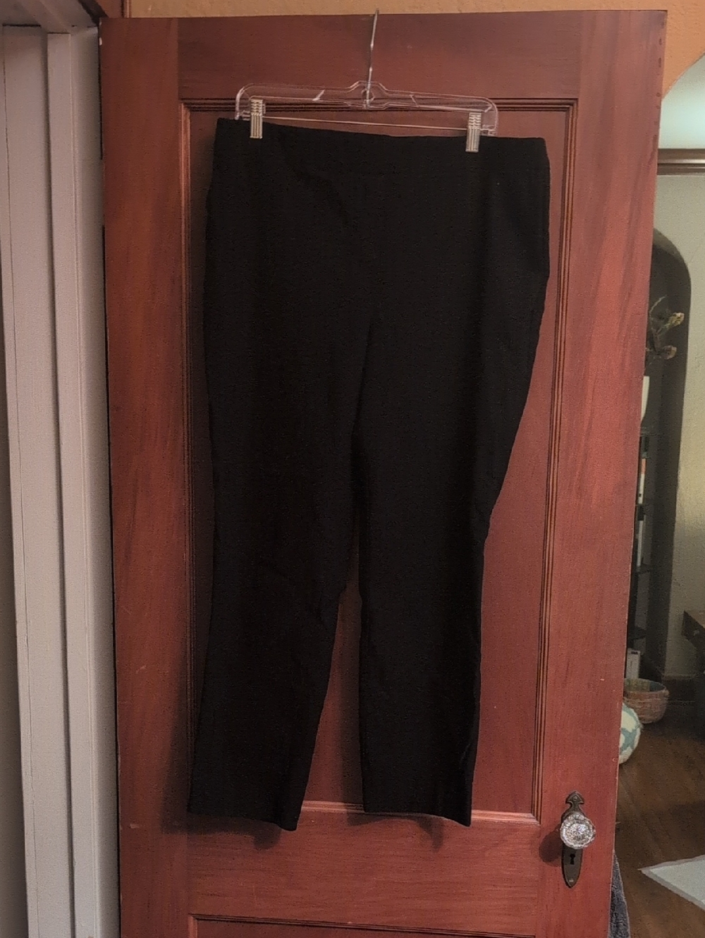 Hilary Radley Black Straight-Leg Pull-On Pants